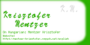 krisztofer mentzer business card